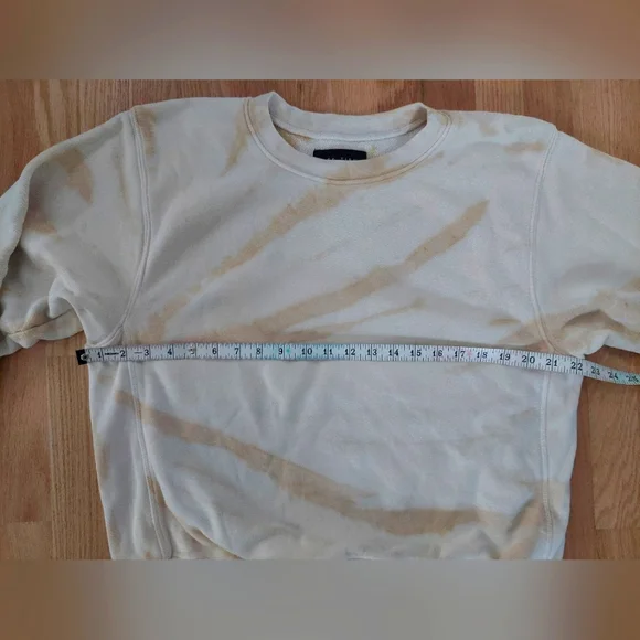 LES TIEN Tie-dye Brushed-back Cotton Sweatshirt - Beige - Picture 5 of 11